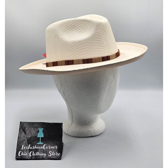 American Hat Makers Other - NWT American Hat Makers Freedom Laredo Men's Cream Straw Fedora Size Medium 3278